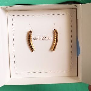 stella & dot - gilded path ear climbers-gold