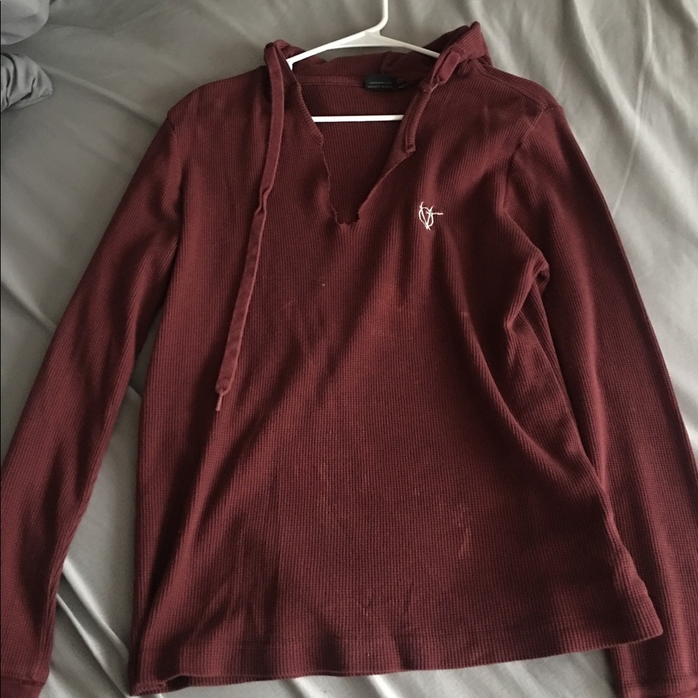 Long sleeve knit hoodie