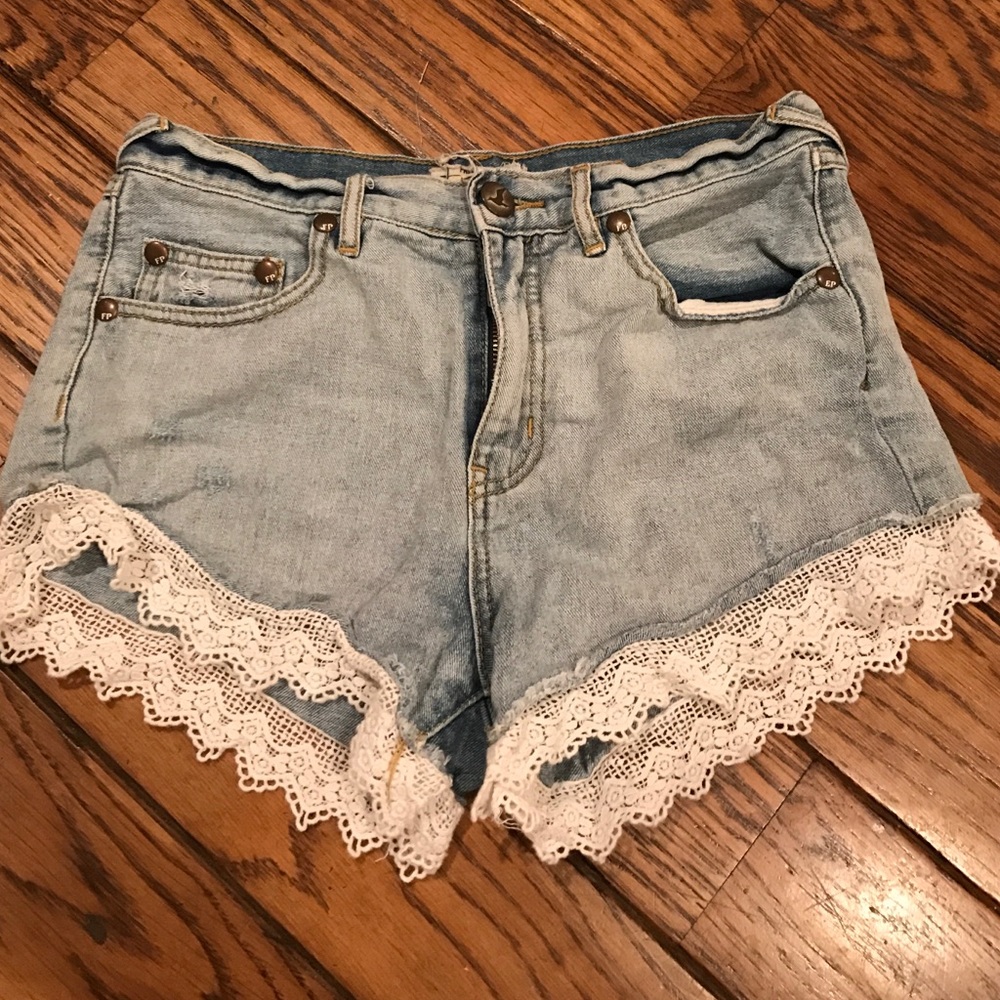 Free People Lace Bottom Shorts