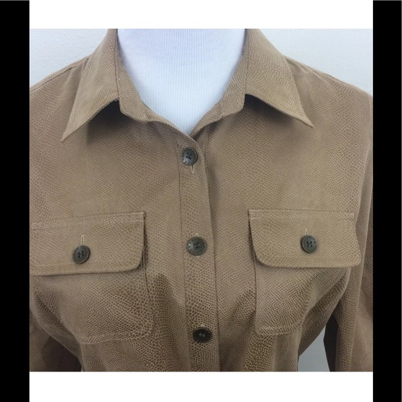 Chico's Lightweight Utility Shirt Sz 1 Medium 8 - Picture 2 of 8