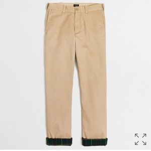 JCrew Men's Sutton flannel lined khakis