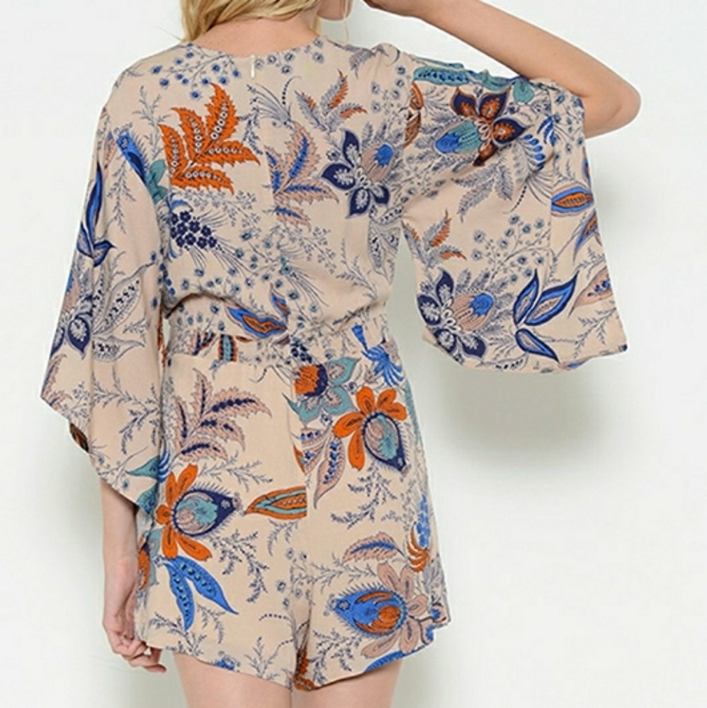 Floral Kimono Romper - Picture 2 of 5