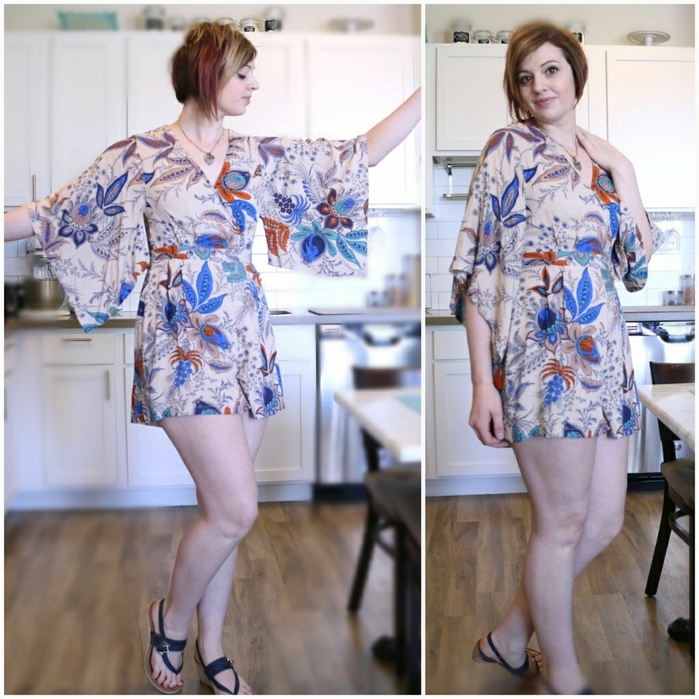 Floral Kimono Romper - Picture 3 of 5