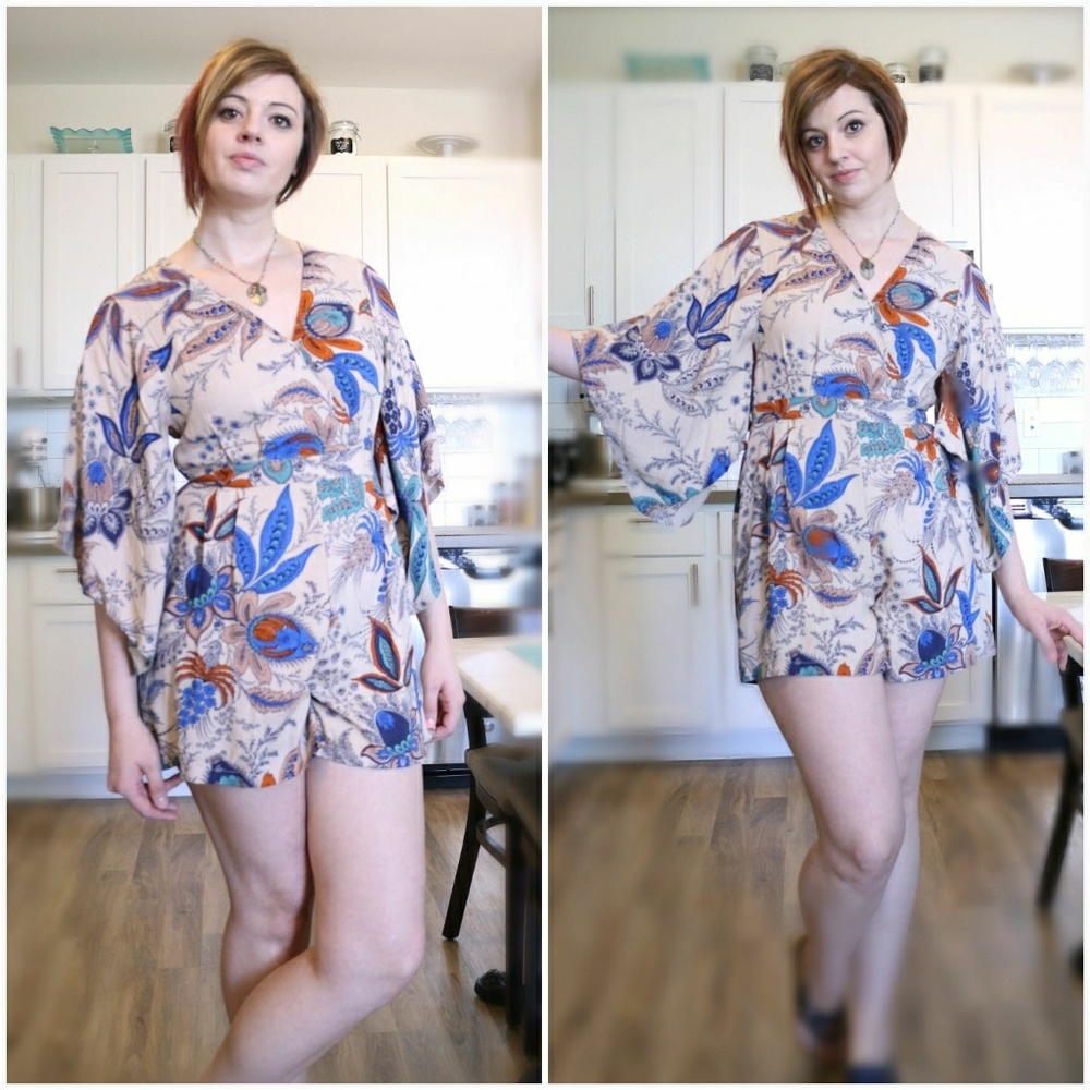 Floral Kimono Romper - Picture 4 of 5