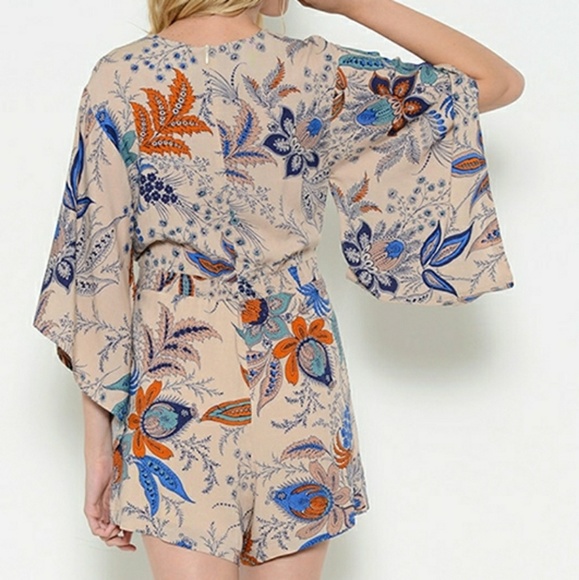 Floral Kimono Romper - Picture 2 of 5