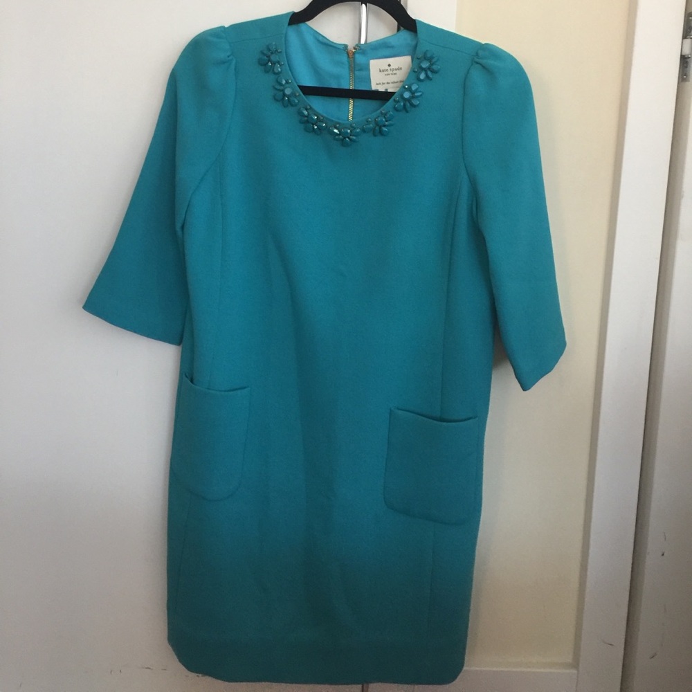 Kate Spade Teal Beaded Dress