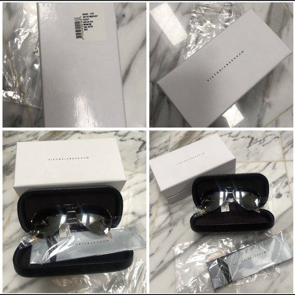 VICTORIA BECKHAM SILVER AVIATOR MIRROR SUNGLASSES main image 6
