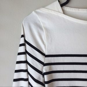 Merona Striped 3/4 Sleeve Boat Neck Top Size XS