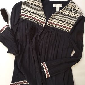 H&M Embroidered Boho Top