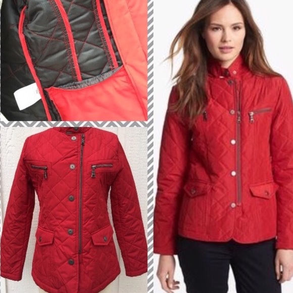 Red Quilted Jacket XS NWOT - Picture 2 of 5