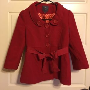 Forever 21 Red Pea Coat