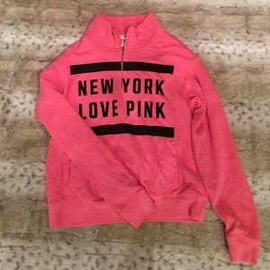 NWOT Victoria's Secret PINK quarter zip hoodie