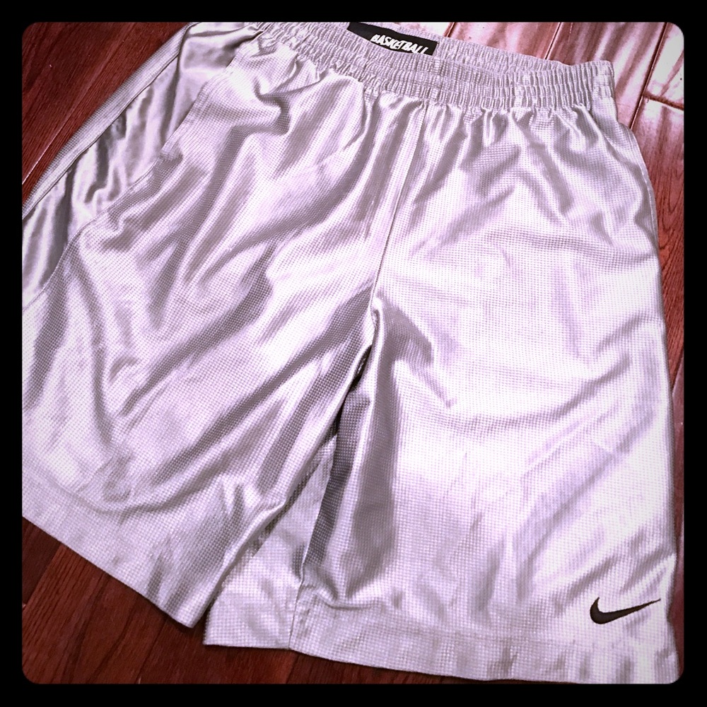 Silver Nike Basketball Shorts
