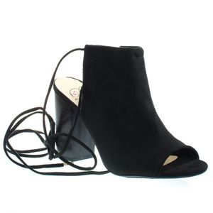 Delicious Ankle Wrap Around Mule Booties
