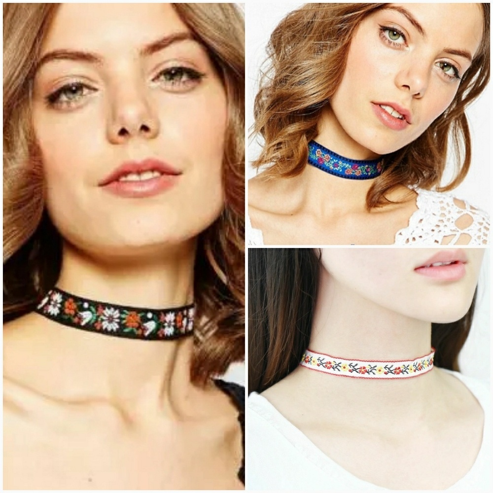 🔴Floral Print Choker - Picture 2 of 6