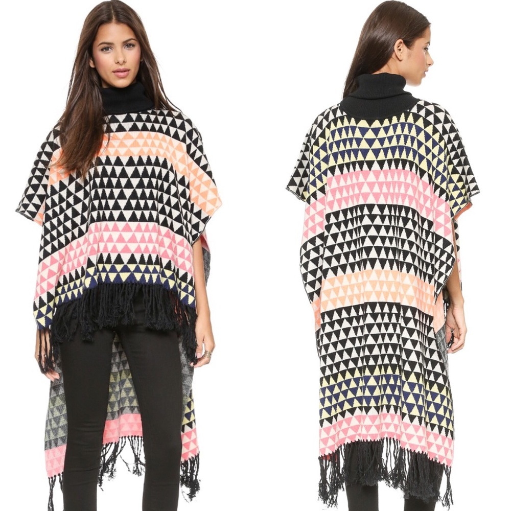 Mara Hoffman Sweater Poncho with Tassels