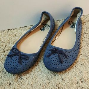 Girls Navy Ballet Flats