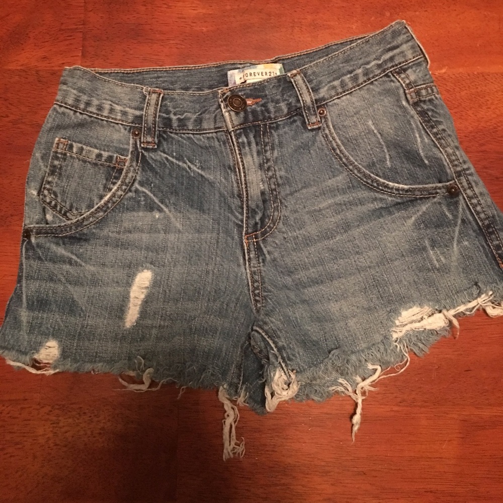 Jean cut off shorts, Forever 21, size 24.