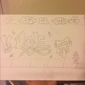 Graffition the streets pencil painting