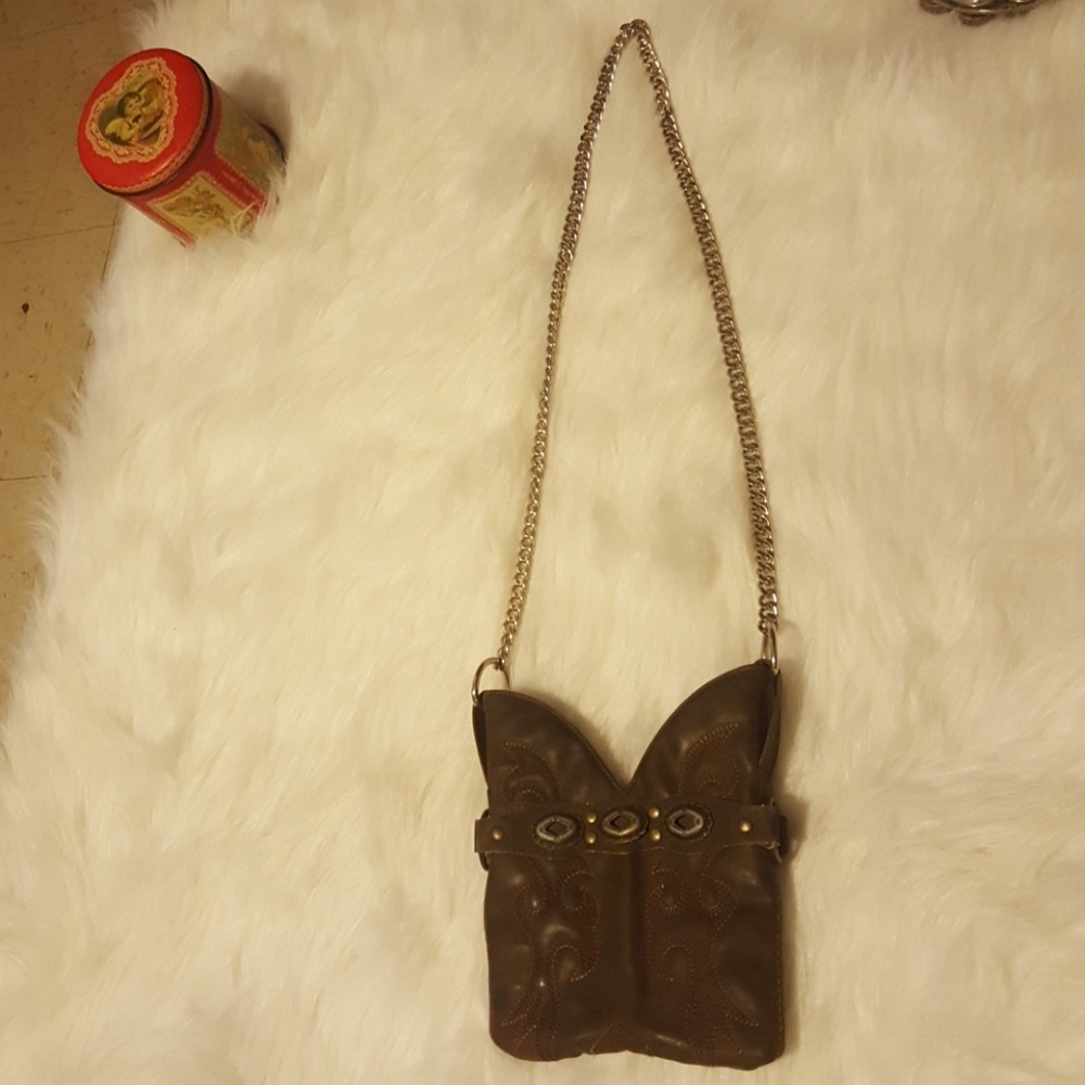 Handmade leather boot scrap purse