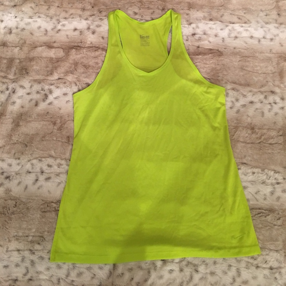 NWOT Nike neon yellow workout tank