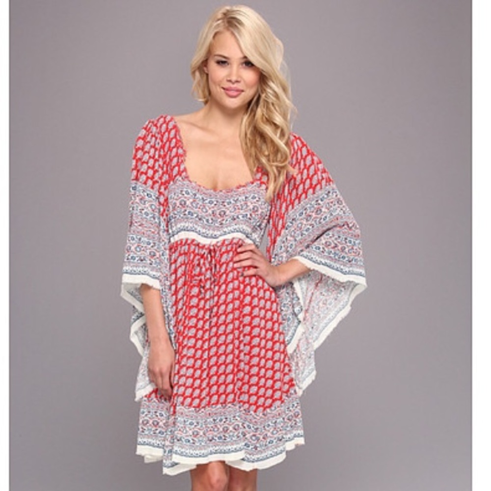 Free People Heart of Gold Dress Red Combo