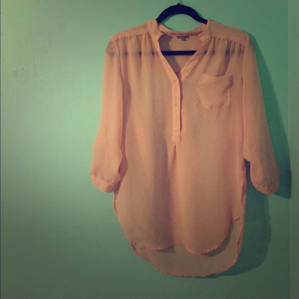 Charlotte Russe, size S, peach, silky, see-thru!!