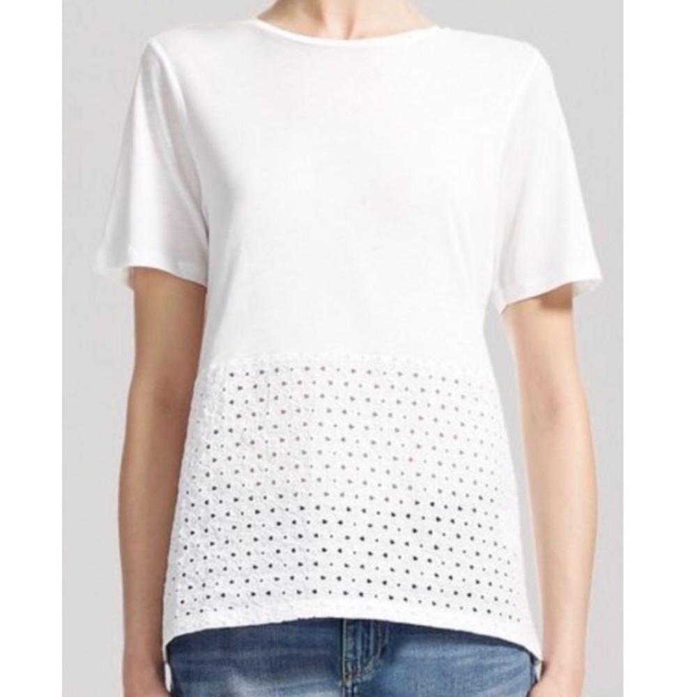 Whistles broderie hem tee