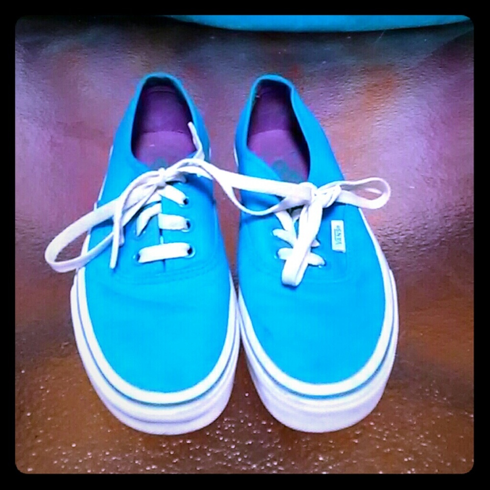 Light Blue Lace Up Canvas Vans