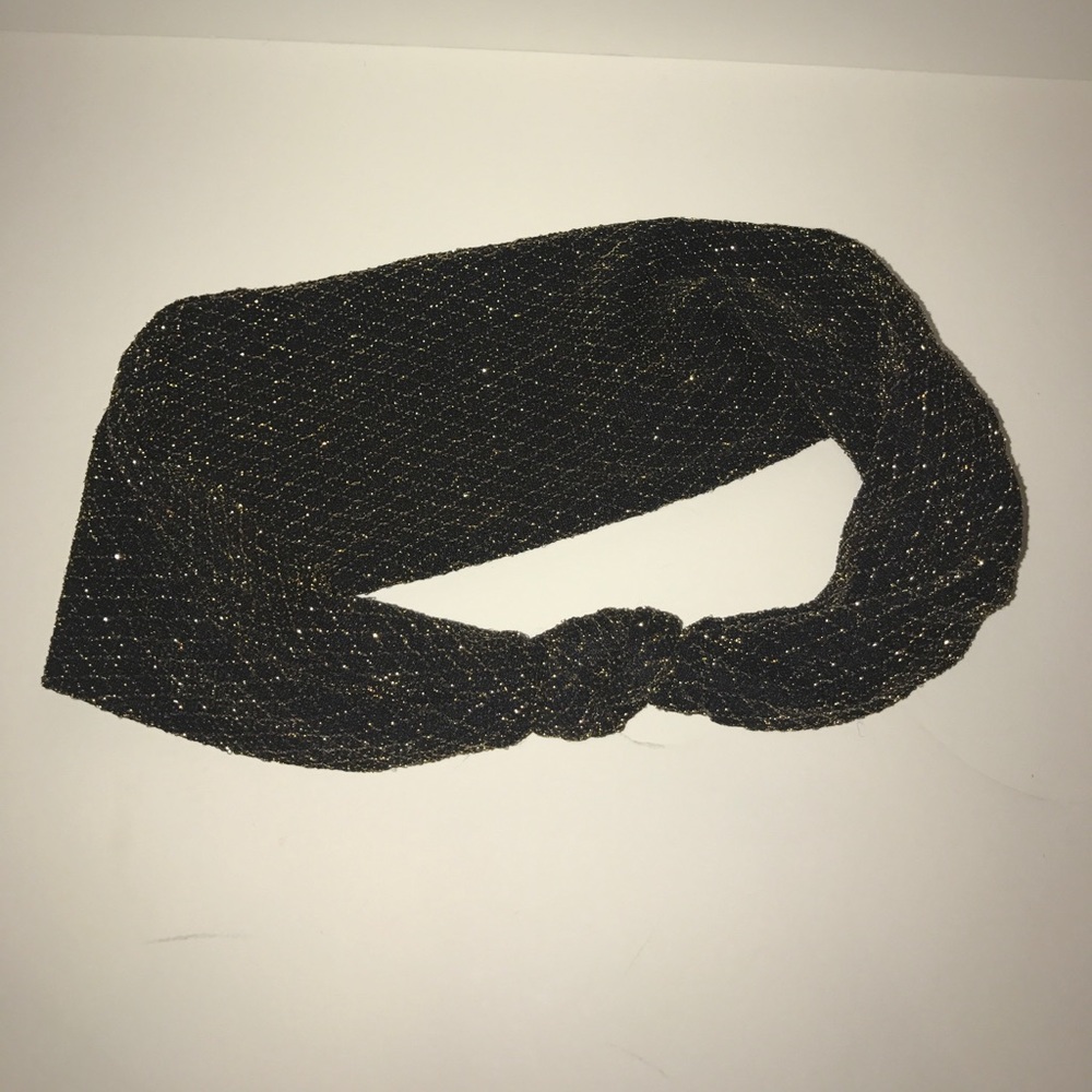 Black gold sparkle headband