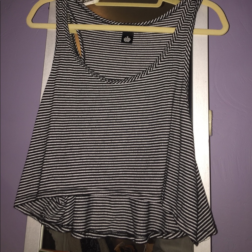Black and white striped tank top
