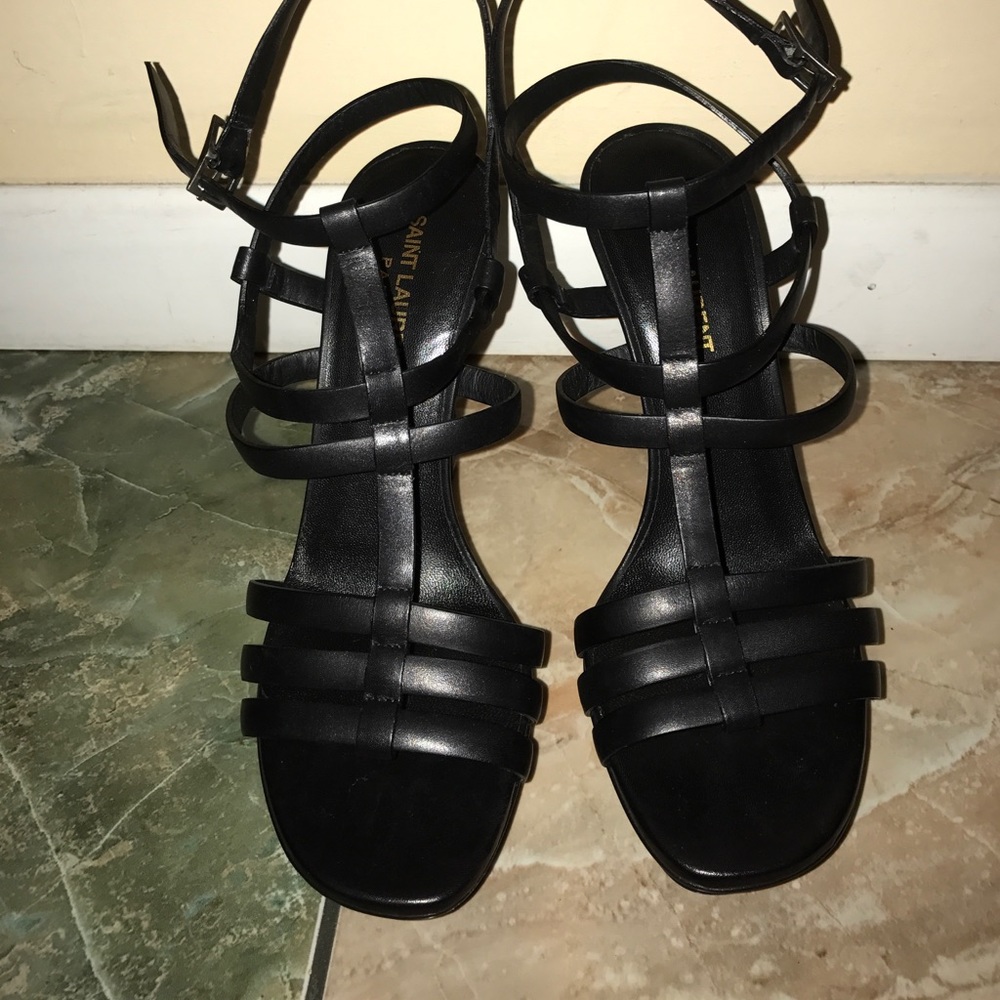 Saint Laurent Black Heel Sandals