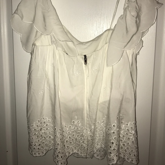 White eyelet off the shoulder top - Picture 3 of 5
