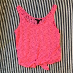 Pink Victoria Secret Lace Crop Tank Top