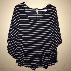 Bat wing striped blouse!