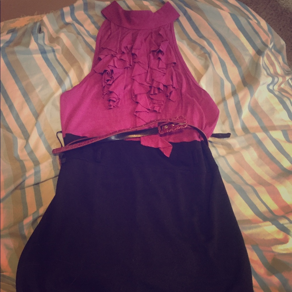 Black and Fuchsia Dress