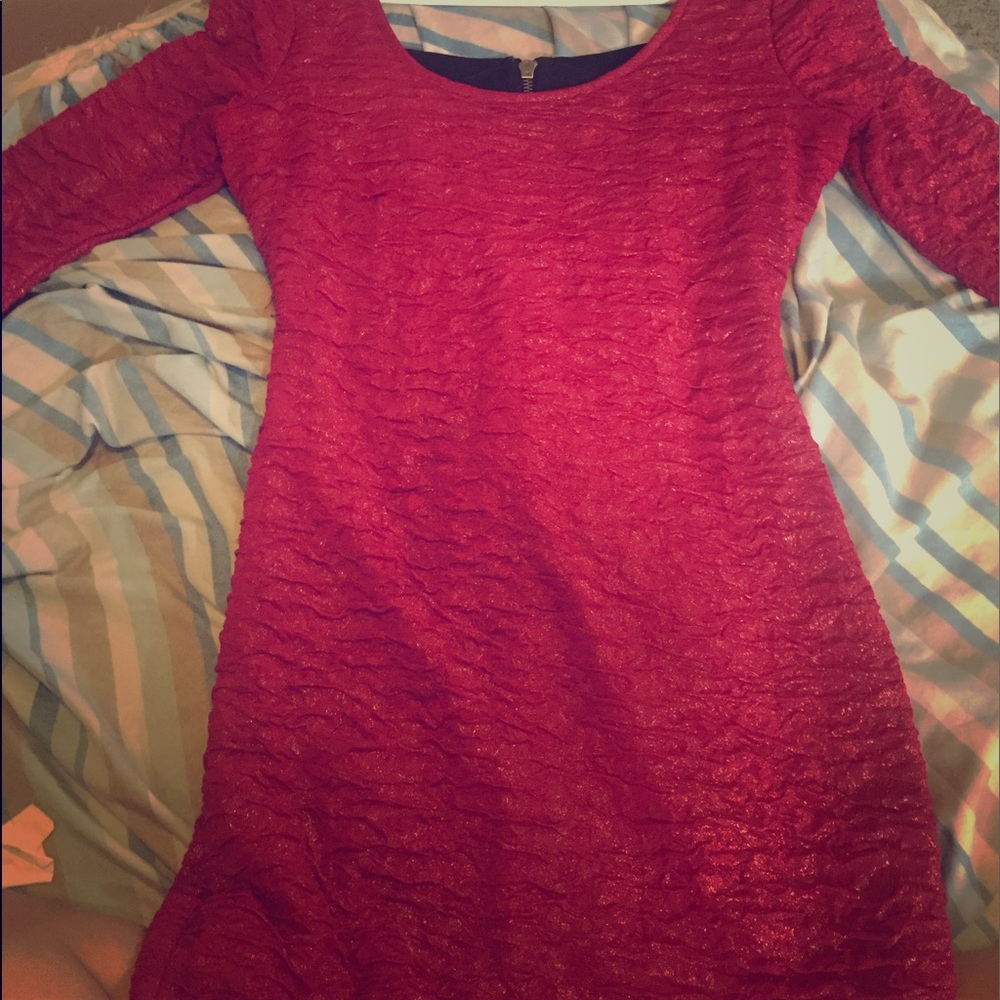 Dark red sparkle dress