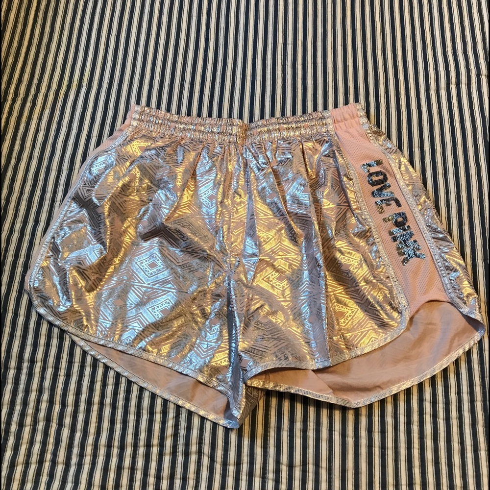 Pink Metallic Running Shorts