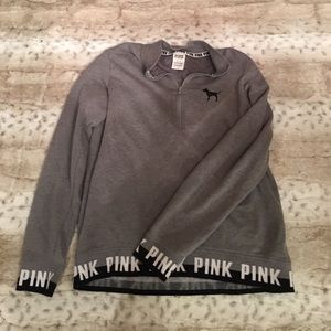 Victoria's Secret PINK gray quarter zip hoodie