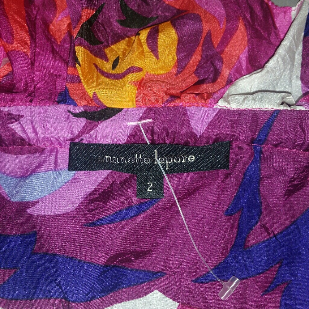 Nanette Lepore Floral Crop Top Silk New 2 - Picture 3 of 3