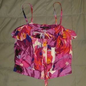 Nanette Lepore Floral Crop Top Silk New 2