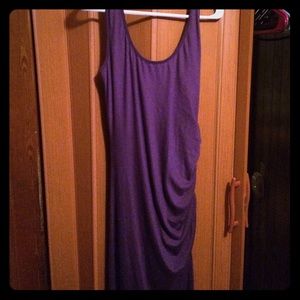 Purple long gathered dress, super soft.