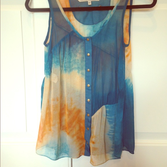 RACHEL ROY CHIFFON COLORFUL TANK TOP - Picture 1 of 4