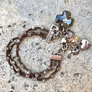 Brighton dark brown and diamond bracelet.