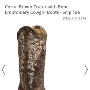 Corral Brown Crater with Bone Embroidery