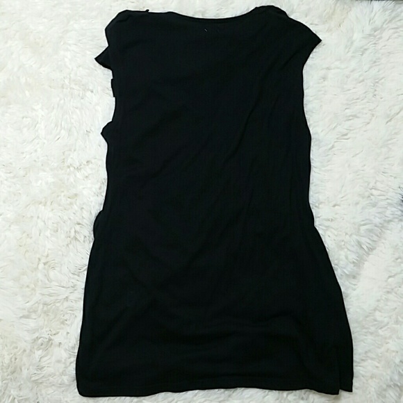 Anthropologie black ruffle shirred tank top - Picture 3 of 6