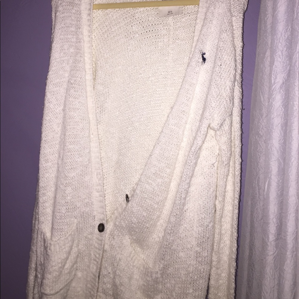 long sleeved white cardigan