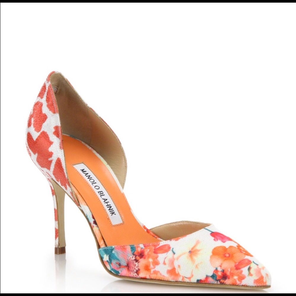 Manolo Blahnik Tayler Floral D'Orsay Pumps