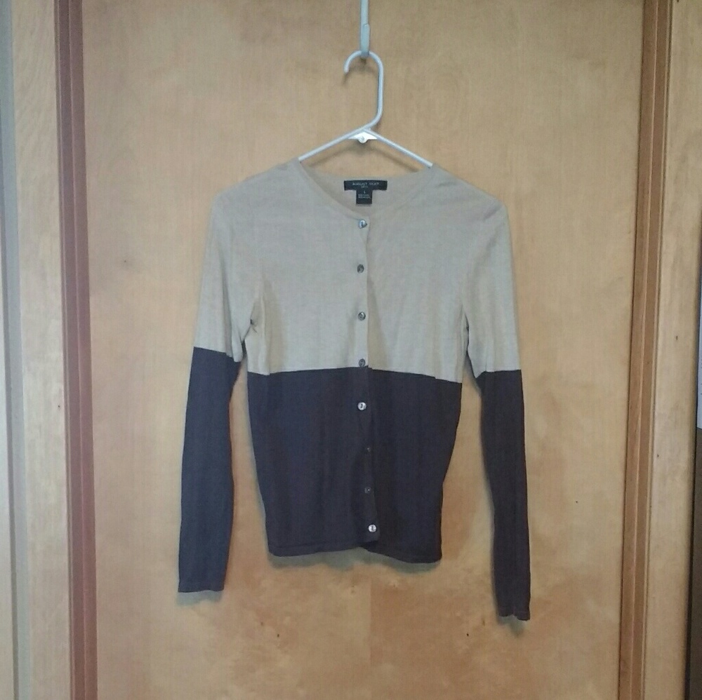 Color block cashmere blend cardigan