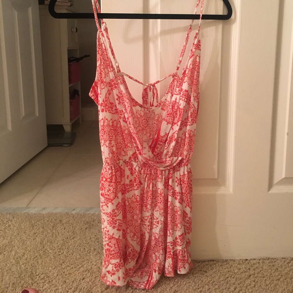 Orange pattern romper